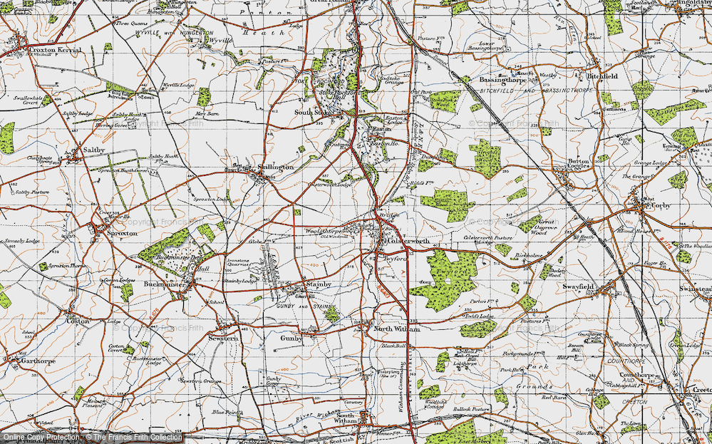 Old Map of Woolsthorpe-by-Colsterworth, 1946 in 1946