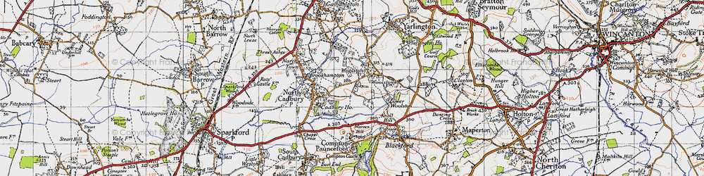 Old map of Woolston in 1945
