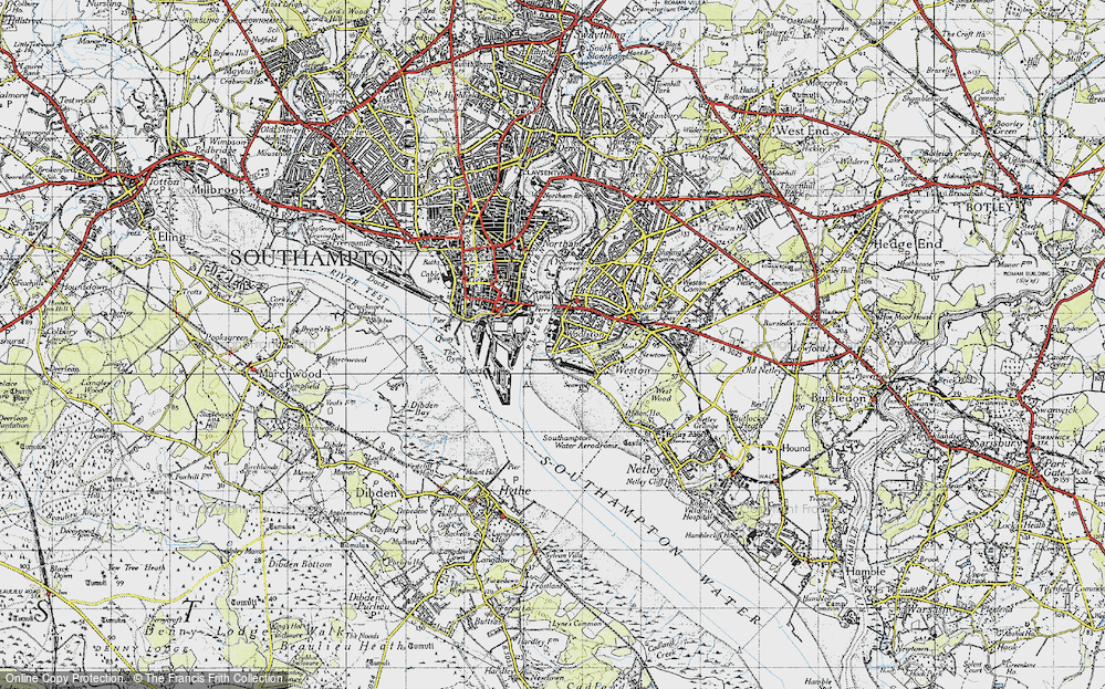 Old Map of Woolston, 1945 in 1945