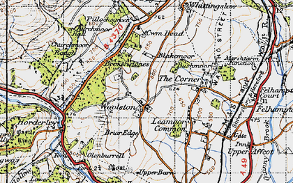 Old map of Brokenstones in 1947