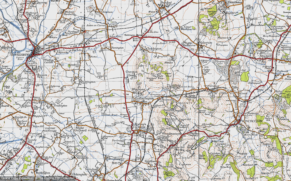 Old Map of Woolstone, 1946 in 1946