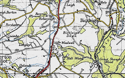 Old map of Woolwell in 1946