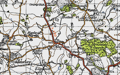 Old map of Broxwood Court in 1947