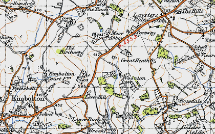 Old map of Woonton in 1947