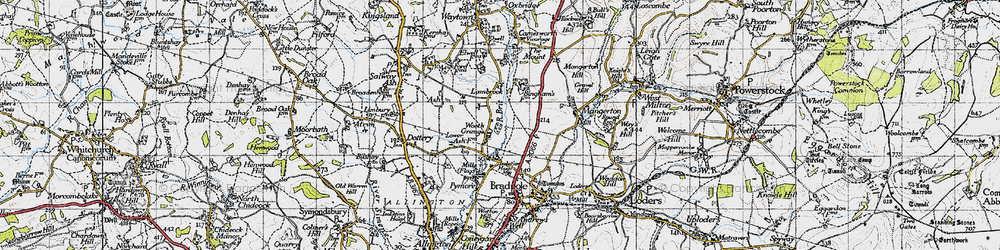 Old map of Wooth in 1945
