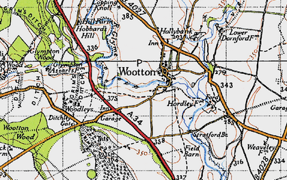 Old map of Wootton in 1946