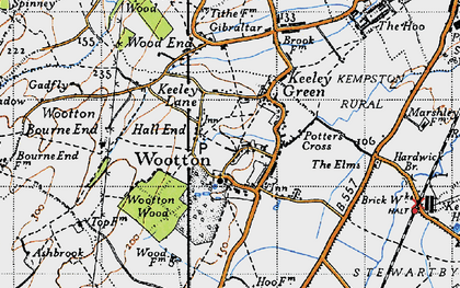 Old map of Wootton in 1946