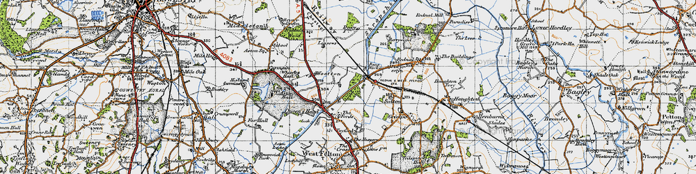 Old map of Whitehall in 1947