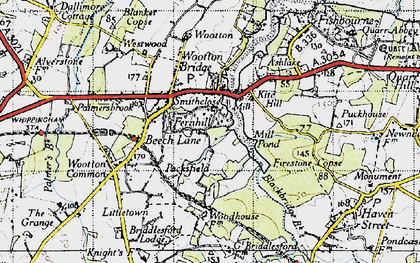 Old map of Wootton Bridge in 1945