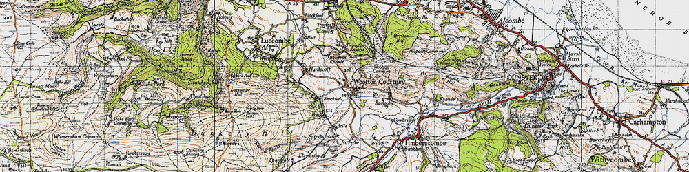 Old map of Wootton Courtenay in 1946