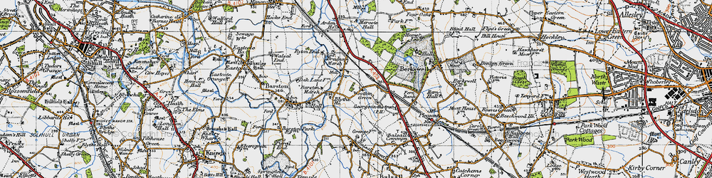 Old map of Wootton Green in 1947