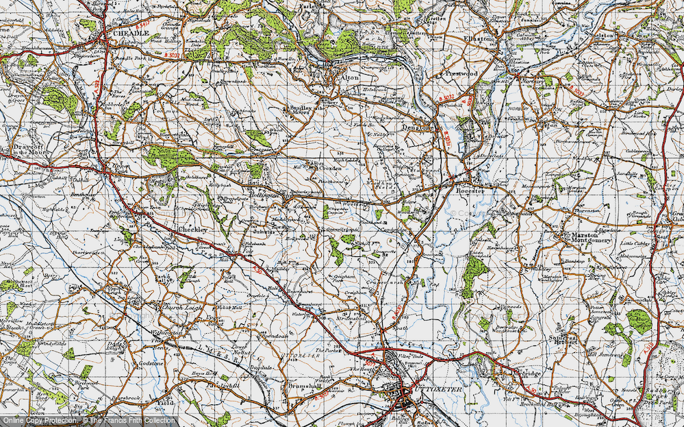 Old Map of Historic Map covering Alders in 1946