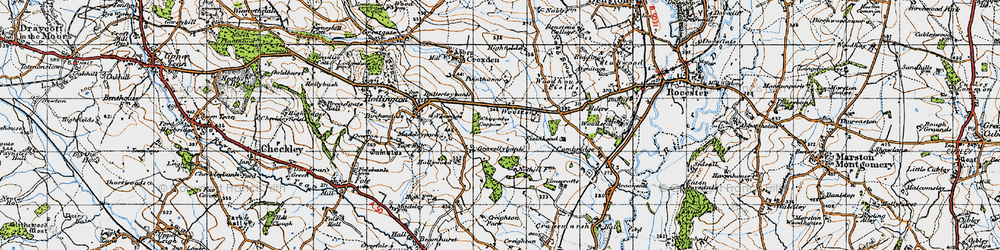 Old map of Alders in 1946