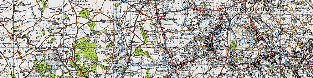 Old map of Wordsley in 1946