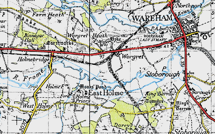 Old map of Worgret in 1940