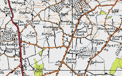 Old map of Workhouse Hill in 1945