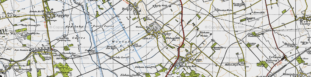 Old map of Worlaby in 1947