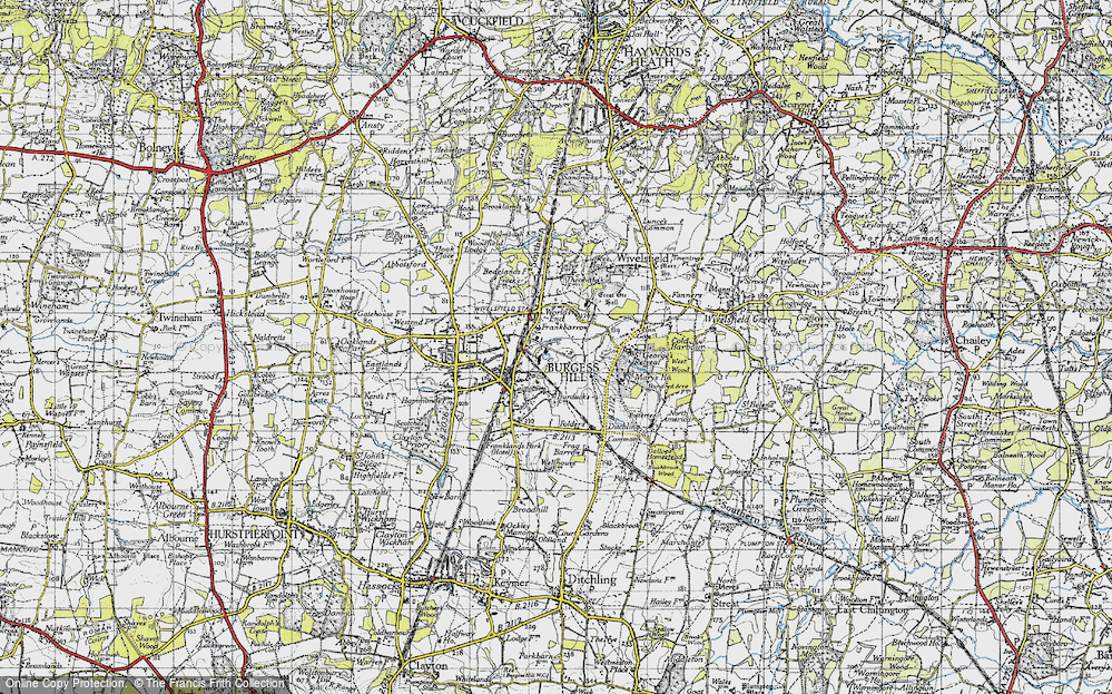 Old Map of Historic Map covering Wivelsfield Sta in 1940