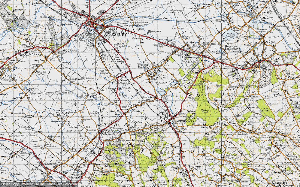 Old Map of Historic Map covering The Chilterns in 1946