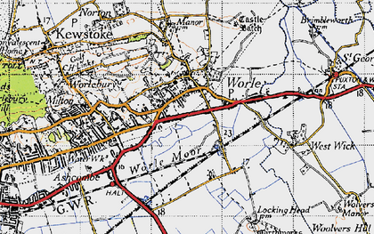 Old map of Worle in 1946