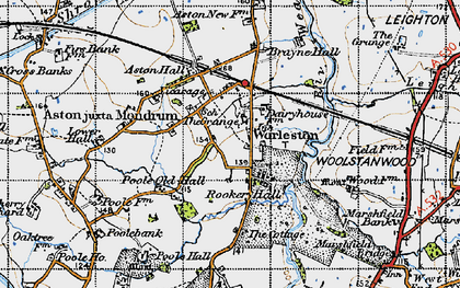 Old map of Worleston in 1947