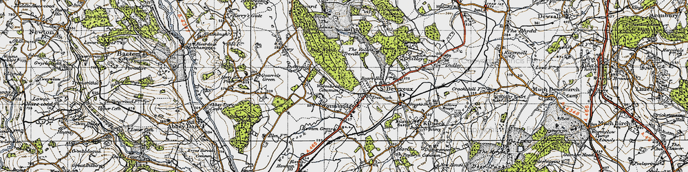 Old map of Wormbridge in 1947