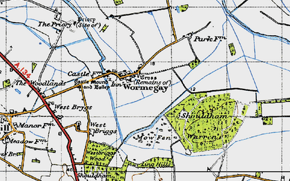 Old map of Wormegay in 1946