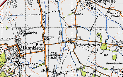 Old map of Wormington in 1946