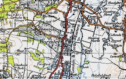 Old map of Baas Hill in 1946