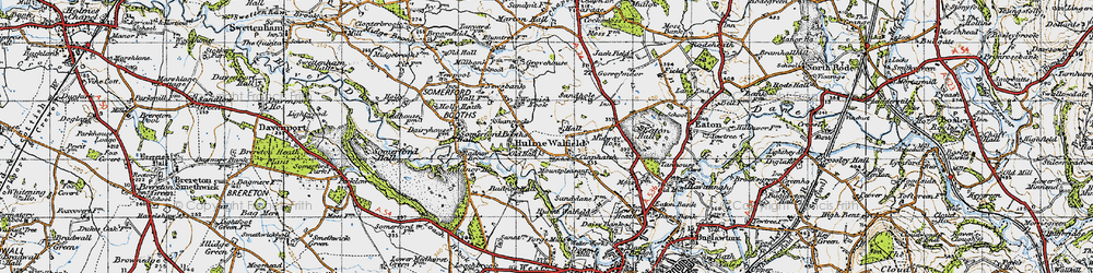 Old map of Wornish Nook in 1947