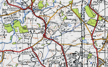 Old map of Worplesdon in 1940