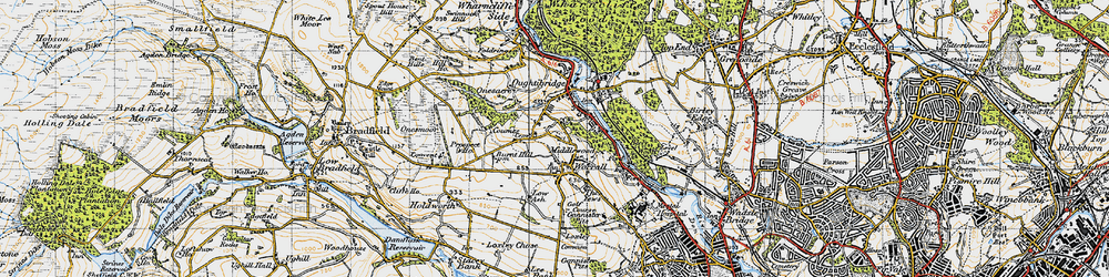 Old map of Worrall in 1947