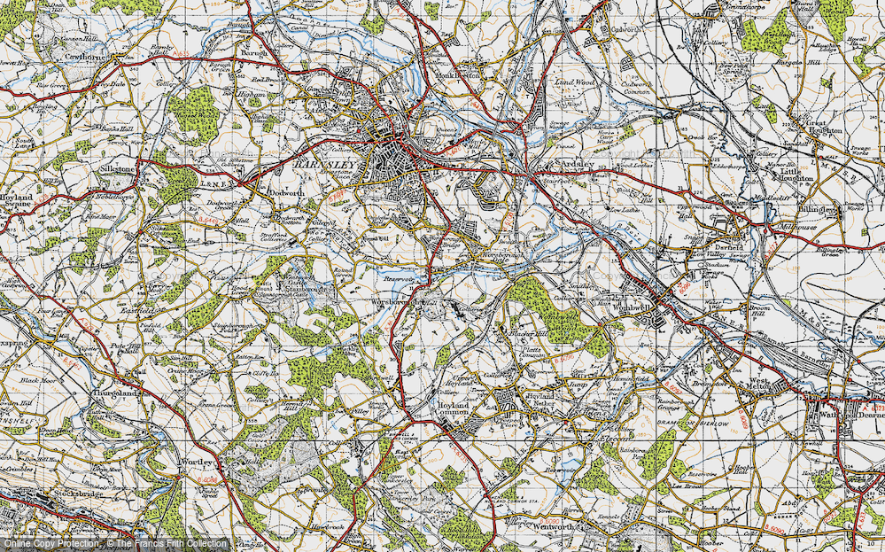 Old Map of Worsbrough Bridge, 1947 in 1947