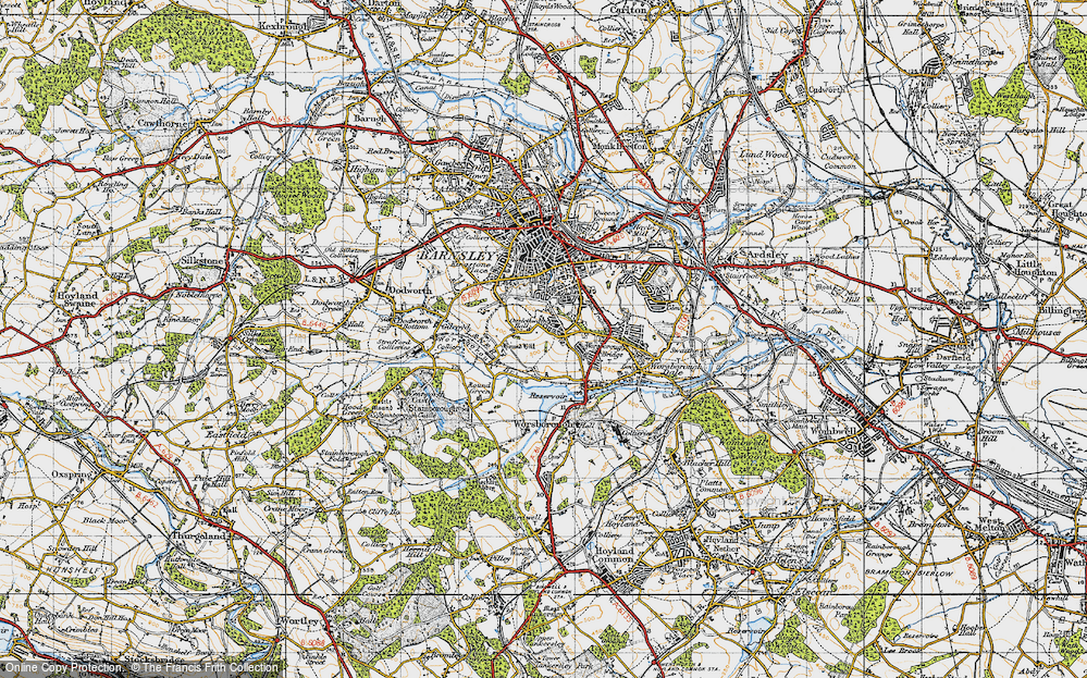 Old Map of Worsbrough Common, 1947 in 1947