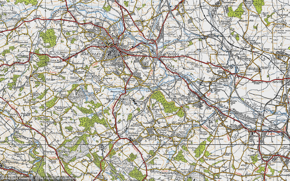 Old Map of Worsbrough Dale, 1947 in 1947