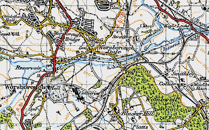 Old map of Worsbrough Dale in 1947