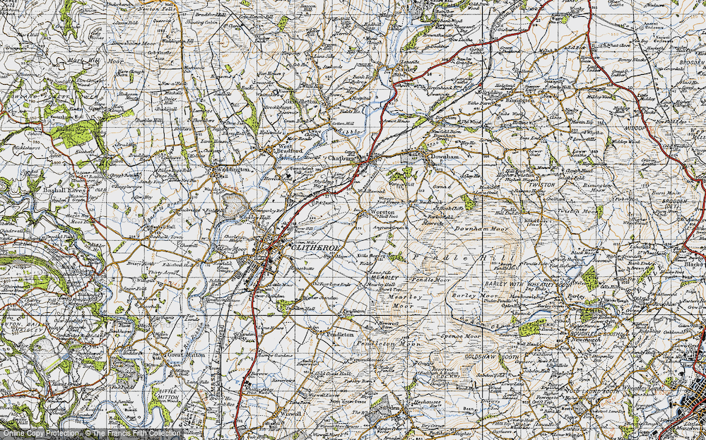 Old Map of Historic Map covering Worsaw End Ho in 1947