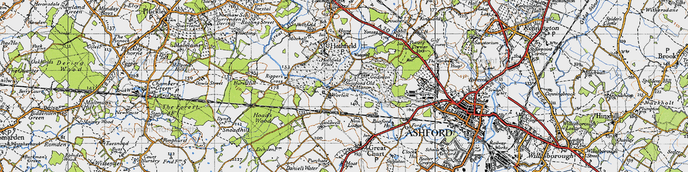Old map of Worten in 1940