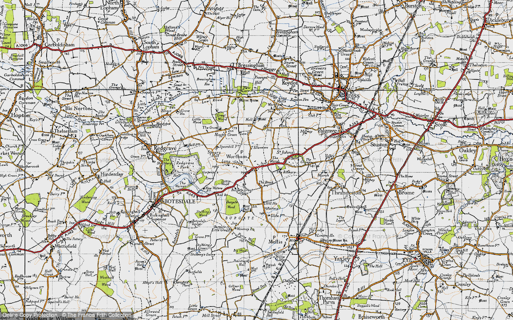 Old Map of Wortham, 1946 in 1946