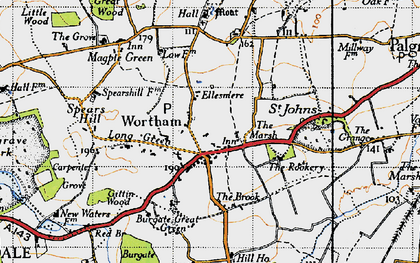 Old map of Wortham in 1946
