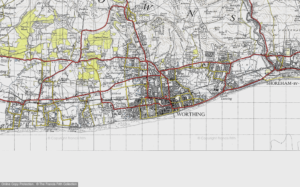 Old Map of Worthing, 1940 in 1940