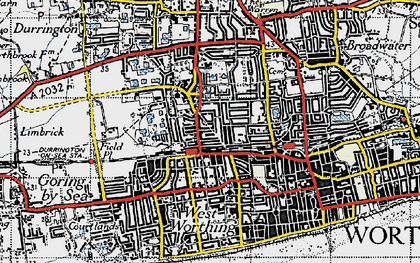 Old map of Worthing in 1940