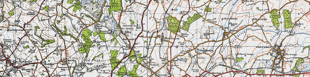 Old map of Worthington in 1946