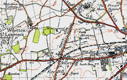Old map of Worting in 1945