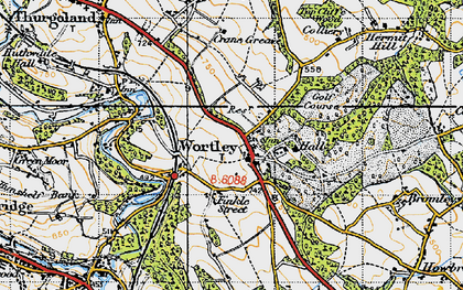 Old map of Wortley in 1947