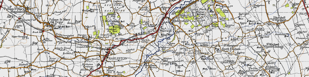 Old map of Wortwell in 1946