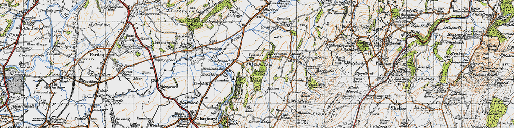 Old map of Woodmoor in 1947