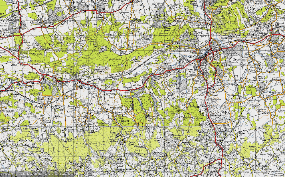 Old Map of Historic Map covering Westlane Barn in 1940