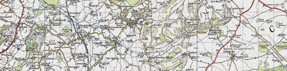 Old map of Wotton-under-Edge in 1946