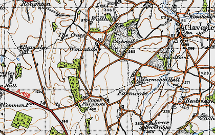 Old map of Chyknell in 1946